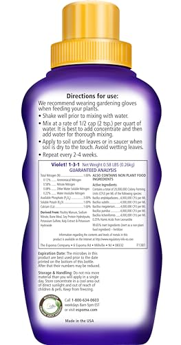 Espoma Organic Violet 8-Ounce Concentrated Plant Food - Natural Fertilizer for Vigorous Growth and Blooming
| Espoma Or