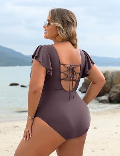 Blooming Jelly Plus Size Women's Tummy Control Ruffle Swim Suit
| Blooming Jelly Lace Up Back Women's One Piece Swimsui