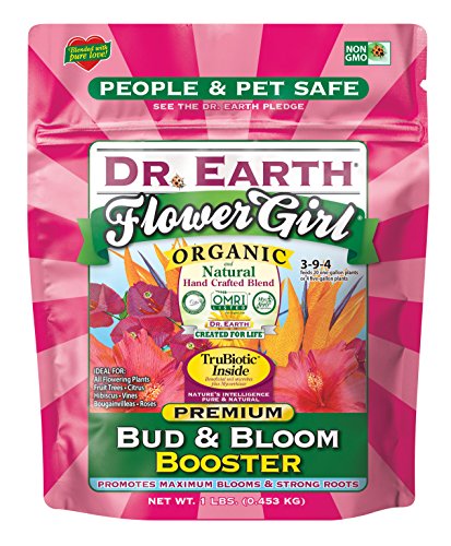 Dr. Earth 70792 1 lb 3-9-4 MINIS Flower Girl Fertilizer for Garden Vegetables and Flowers in Small Spaces