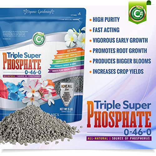 Triple Super Phosphate 0-46-0 Bloom Booster Fertilizer - Indoor/Outdoor Plants - Made in USA - Pure Phosphorus Plant Foo