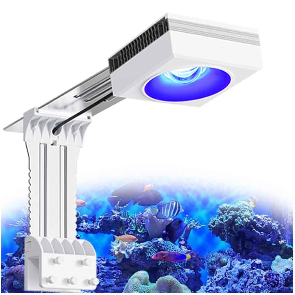 PopBloom RL90 WiFi Reef LED Light 100W Reef Aquarium Lighting Enhanced Violet and Blue Spectrum APP Fully Programmable f