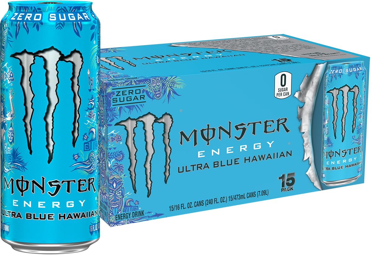 Monster Energy Ultra Blue Hawaiian Sugar Free Energy Drink for Active Adults at the Gym
| Monster Energy Ultra Blue Haw